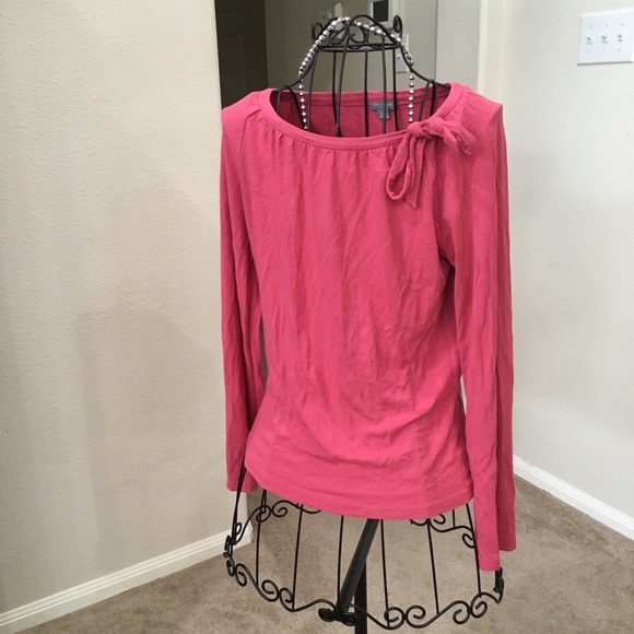 Long sleeve scoop with tie casual prep bow tie detail - Picture 4 of 8